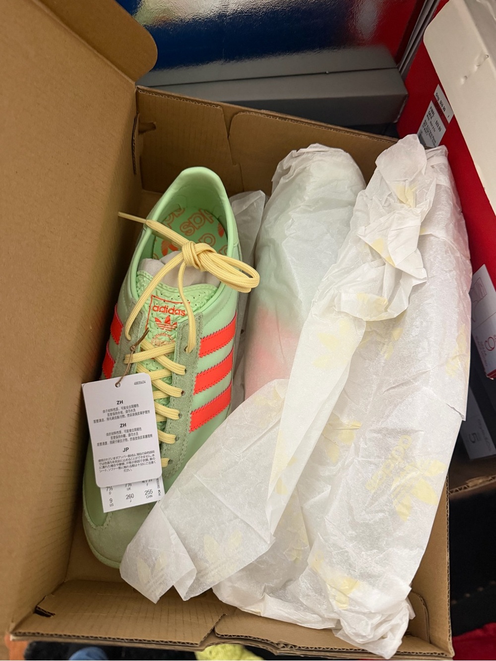 adidas Women's Mint Green Sneakers with Coral Stripes